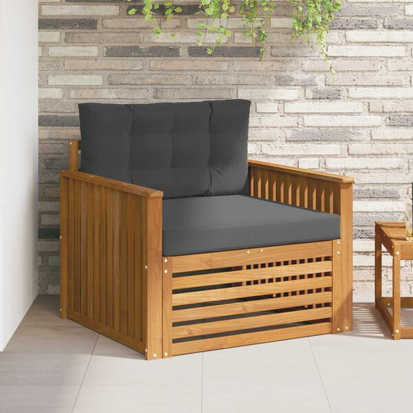 vidaXL Utomhussoffset Massivt akaciatr&auml; och polyester Naturf&auml;rg