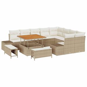 vidaXL Tr&auml;dg&aring;rdsoffset 12 st Beige konstrotting