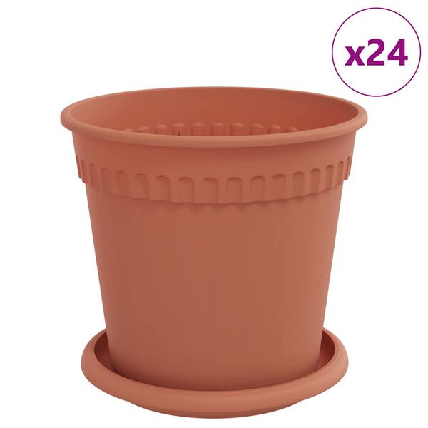 vidaXL V&auml;xtkrukor 24 pcs Murgr&ouml;n &Oslash; 17 x 14 cm Plast