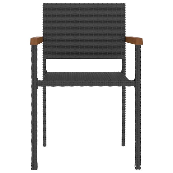 vidaXL Matgrupp f&ouml;r tr&auml;dg&aring;rden 5 delar konstrotting svart