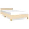 vidaXL S&auml;ngram med huvudgavel utan madrass gr&auml;ddvit 90x190 cm tyg