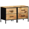 vidaXL Nattduksbord 2 st Brun och svart 40 x 35 x 50 cm