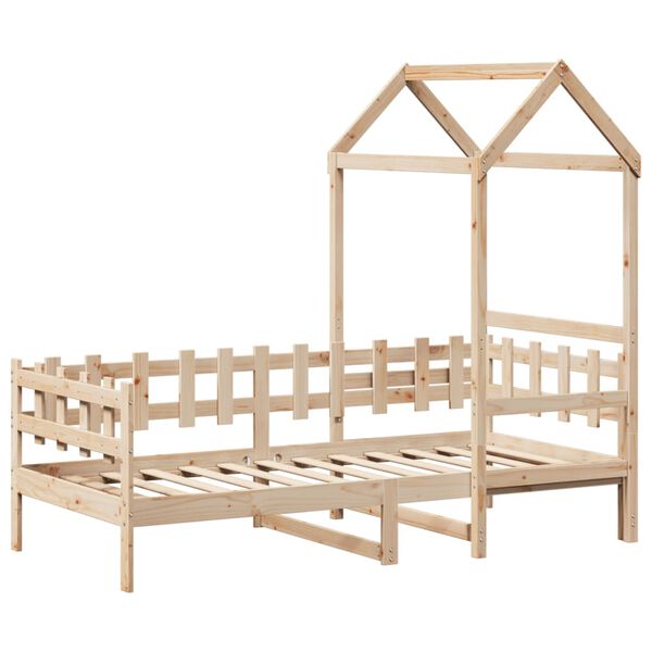 vidaXL Dagb&auml;dd med tak 80x200 cm massiv furu