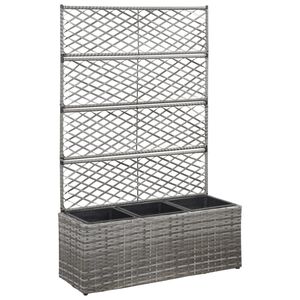vidaXL Spalj&eacute; med 3 krukor upph&ouml;jd 83x30x130 cm konstrotting gr&aring;