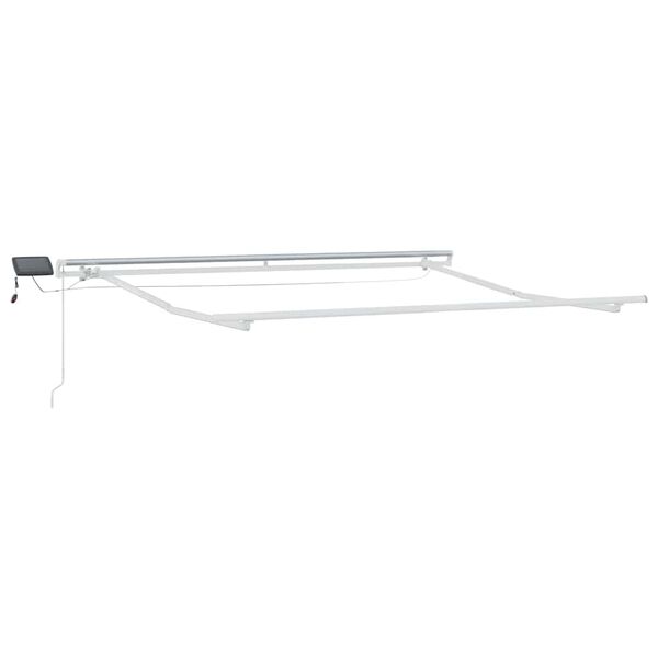 vidaXL Markisram med LED -remsljus Vit 350 x 250 cm Aluminium