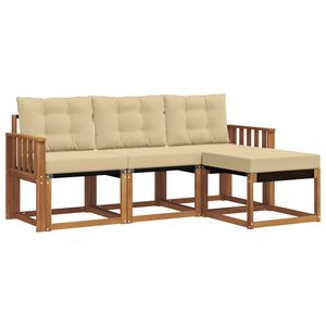 vidaXL Utomhussoffset 4 st Naturlig och Beige