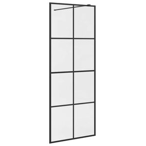 vidaXL Duschv&auml;gg med klart ESG-glas 80x195 cm svart