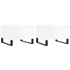 vidaXL Soffbord 2 st vit h&ouml;gglans 50x46x35 cm konstruerat tr&auml;