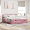 vidaXL Ottoman s&auml;ngram med madrasser rosa 200x200 cm sammet