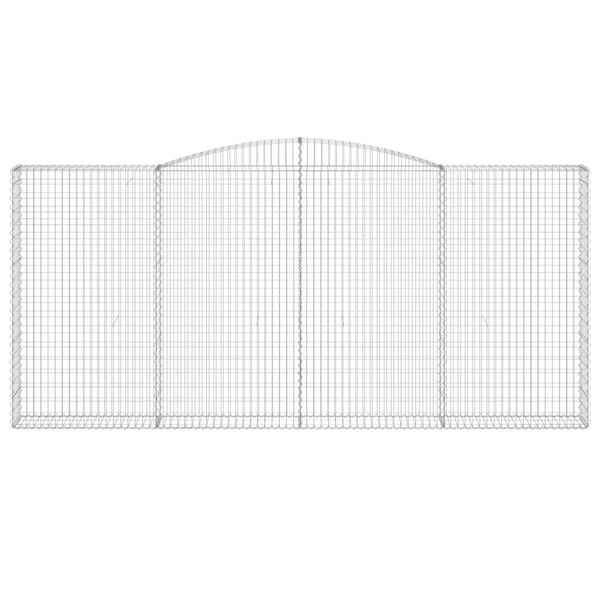 vidaXL Gabioner bågformade 6 st 400x30x180/200 cm galvaniserat järn