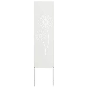 vidaXL Tr&auml;dg&aring;rds integritetssk&auml;rm Vit 32 x 140 cm Kallvalsat st&aring;l