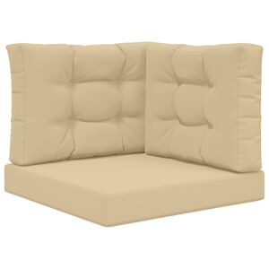 vidaXL Utomhus Soffa Kudde 3 pcs Beige Polyester