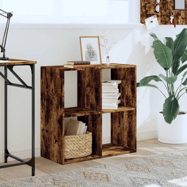 vidaXL Bokhylla rökfärgad ek 68,5x32x68,5 cm konstruerat trä