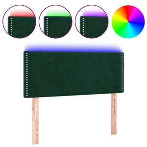 vidaXL S&auml;nggavel LED m&ouml;rkgr&ouml;n 80x5x78/88 cm sammet