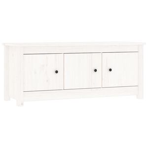 vidaXL Skosk&aring;p vit 110x38x45,5 cm massiv furu