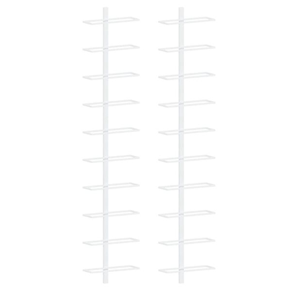 vidaXL V&auml;ggmonterat vinst&auml;ll f&ouml;r 10 flaskor 2 st vit metall