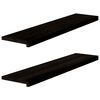 vidaXL Trappstegsmattor 2 pcs brunsvart 110x30x2 cm massiv ek