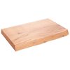 vidaXL B&auml;nkskiva badrum ljusbrun 60x40x(2-6) cm behandlat massivt tr&auml;