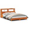 vidaXL S&auml;ngram utan madrass vaxbrun 120x200 cm massiv furu
