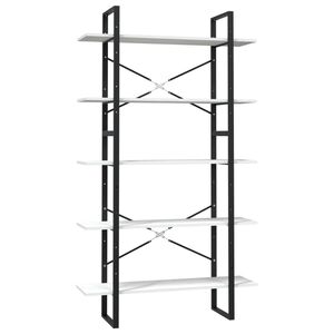 vidaXL Bokhylla 5 hyllplan vit 100x30x175 cm massiv furu