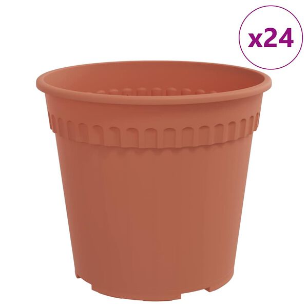 vidaXL Rund Blomkruka 24 pcs Murgr&ouml;n &Oslash; 17 x 14 cm Plast