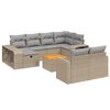 vidaXL Loungegrupp f&ouml;r tr&auml;dg&aring;rden m. dynor 11 delar beige konstrotting