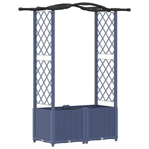 vidaXL Upph&ouml;jd B&auml;dd med Spalj&eacute; och Tak Gr&aring; 125 x 40 x 138 cm PP
