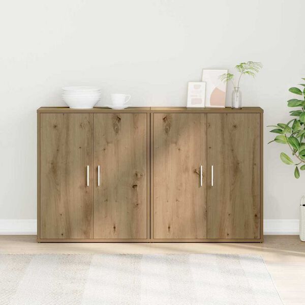 vidaXL Sideboard 2 pcs Artisan Ek 60 x 31 x 70 cm Konstruerat trä