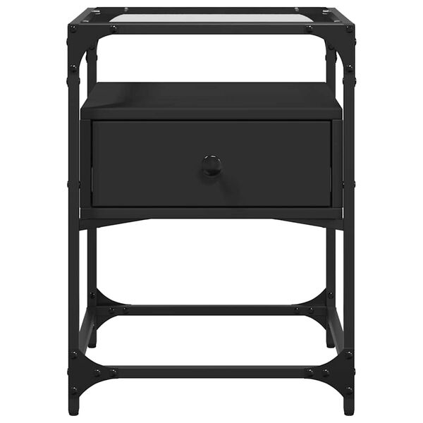 vidaXL Sängbord 2 st svart 40x40x55 cm konstruerat trä