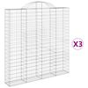 vidaXL Gabioner b&aring;gformade 3 st 200x30x200/220 cm galvaniserat j&auml;rn