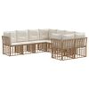 vidaXL Utomhussoffset 8 st Naturlig och Creamvit Polyester