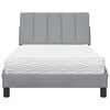 vidaXL Bed with Mattress "Hanko" Light Grey 100x200 cm Fabric