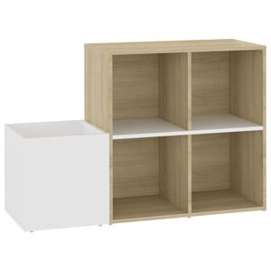 vidaXL Skohylla vit och sonoma-ek 105x35,5x70 cm konstruerat tr&auml;