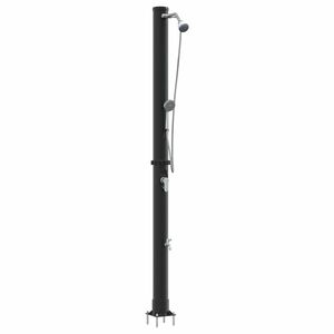vidaXL Utomhus Solardusch Svart 217 cm PVC och Aluminium