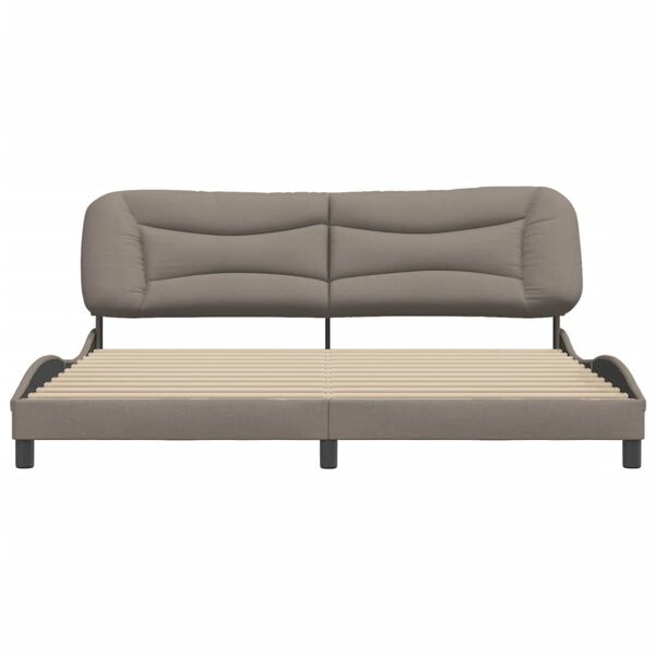vidaXL Bed Frame without Mattress "Hvar" Taupe 200x200 cm Fabric