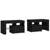 vidaXL Sängbord med LED 2 st svart 70x36,5x40 cm