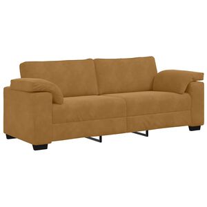 vidaXL 3-sitssoffa brun 220x77x82 cm sammet