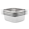 vidaXL Gastronormkantiner 4 st GN 1/2 100 mm rostfritt st&aring;l
