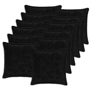 vidaXL Kudd&ouml;verdrag 12 st HOUTEN Svart 40 x 40 cm Faux Kaninp&auml;ls