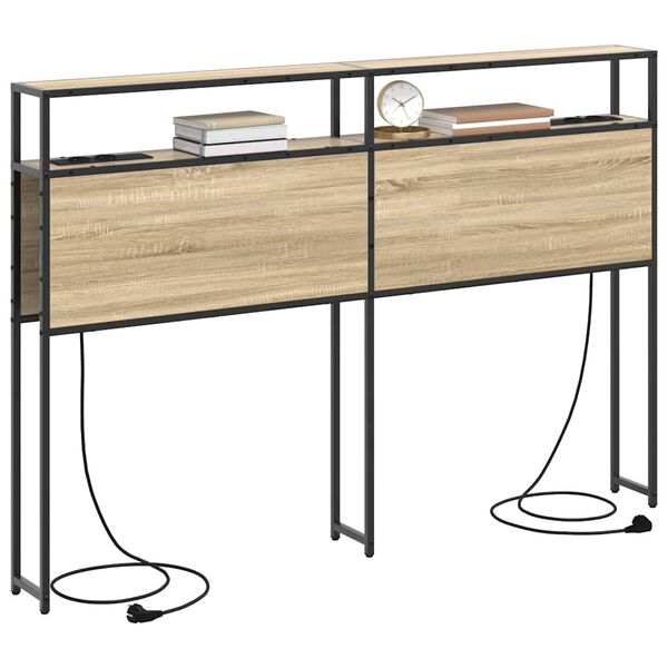 vidaXL F&ouml;rvaringshuvudgavel med hylla Sonoma ek 150 cm Konstruerat tr&auml;