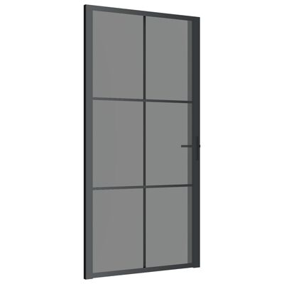 vidaXL Innerdörr 102,5x201,5 cm svart ESG-glas och aluminium