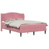 vidaXL S&auml;ngram med huvudgavel Rosa 140 x 190 cm Sammet