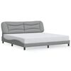 vidaXL Bed Frame without Mattress "Hvar" Light Grey 200x200 cm Fabric
