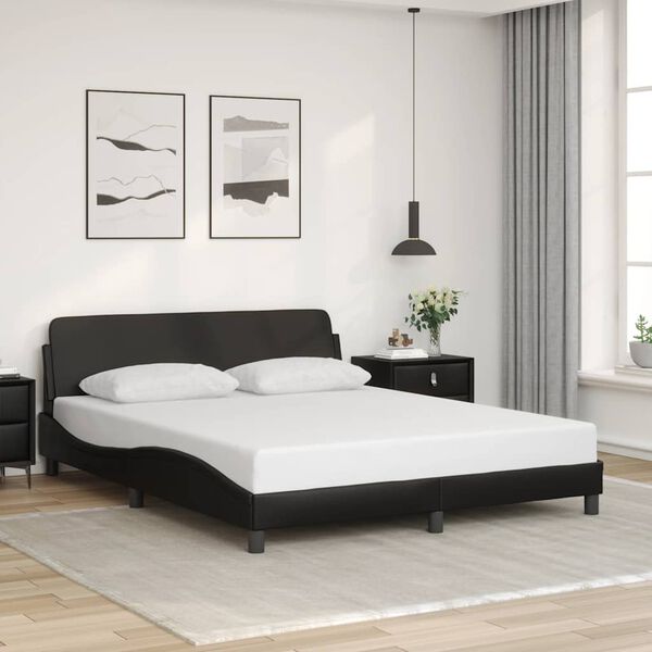 vidaXL Bed Frame "Dover" Black 160x200 cm Faux Leather