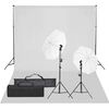 vidaXL Fotostudio med lampor och bakgrund