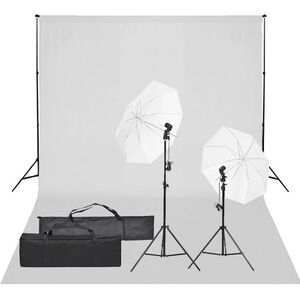 vidaXL Fotostudio med lampor och bakgrund