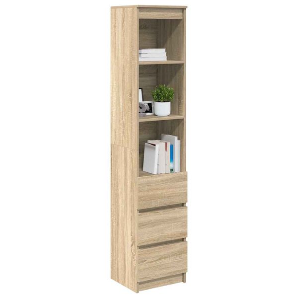vidaXL Highboard Sonoma ek 37,5x35x180 cm konstruerat trä