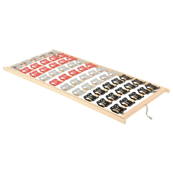 vidaXL Sängram med 12 ribbor justerbart huvud- och fotområde 100x200cm