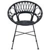 vidaXL Matstol 2 pcs Svart 65 x 55,5 x 81 cm Rattan och Järn