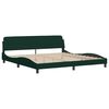 vidaXL Bed with Mattress Dark Green 200x200 cm Velvet